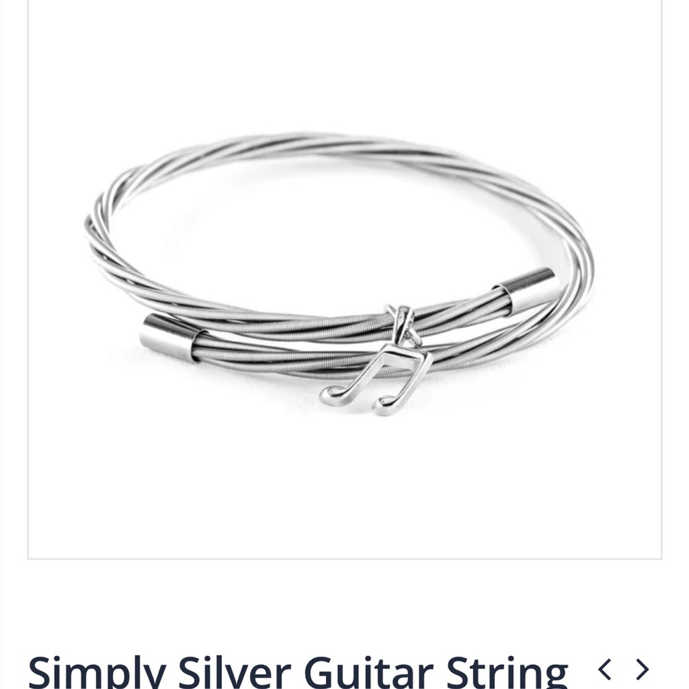 Twisted Silver Music Charm Bracelet